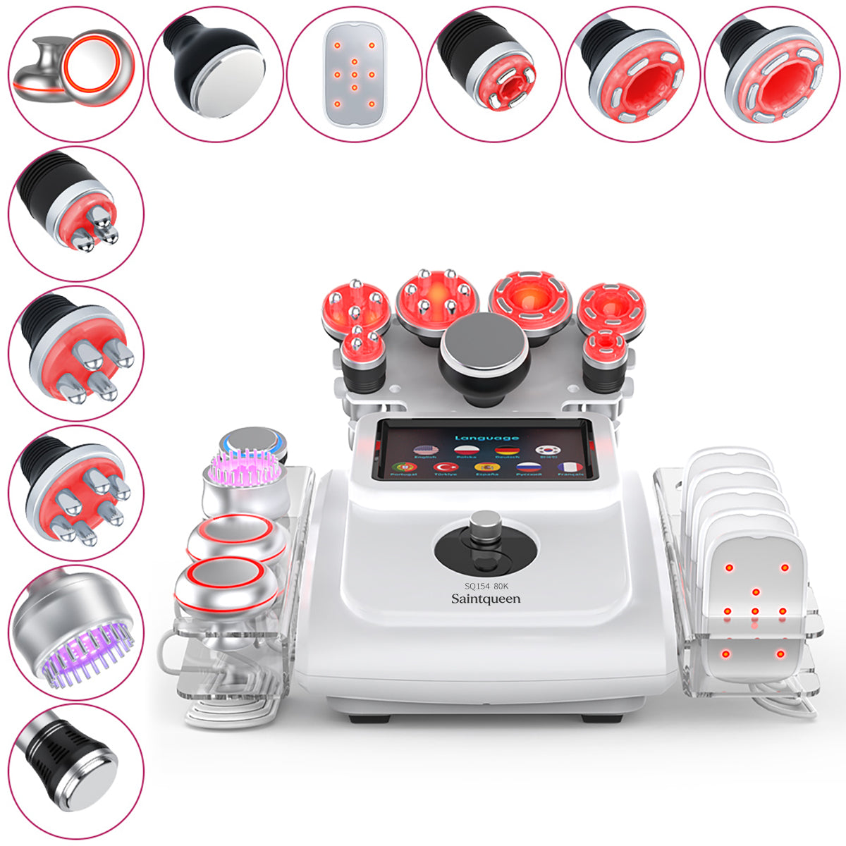 Mesin Kavitasi Ultrasonik 80K & RF SQ154A Max 11-dalam-1 dengan Pad Laser Imej utama