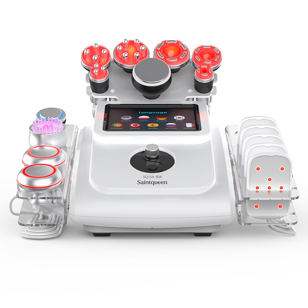 Mesin Kavitasi Ultrasonik 80K & RF SQ154A Max 11-dalam-1 dengan Pad Laser