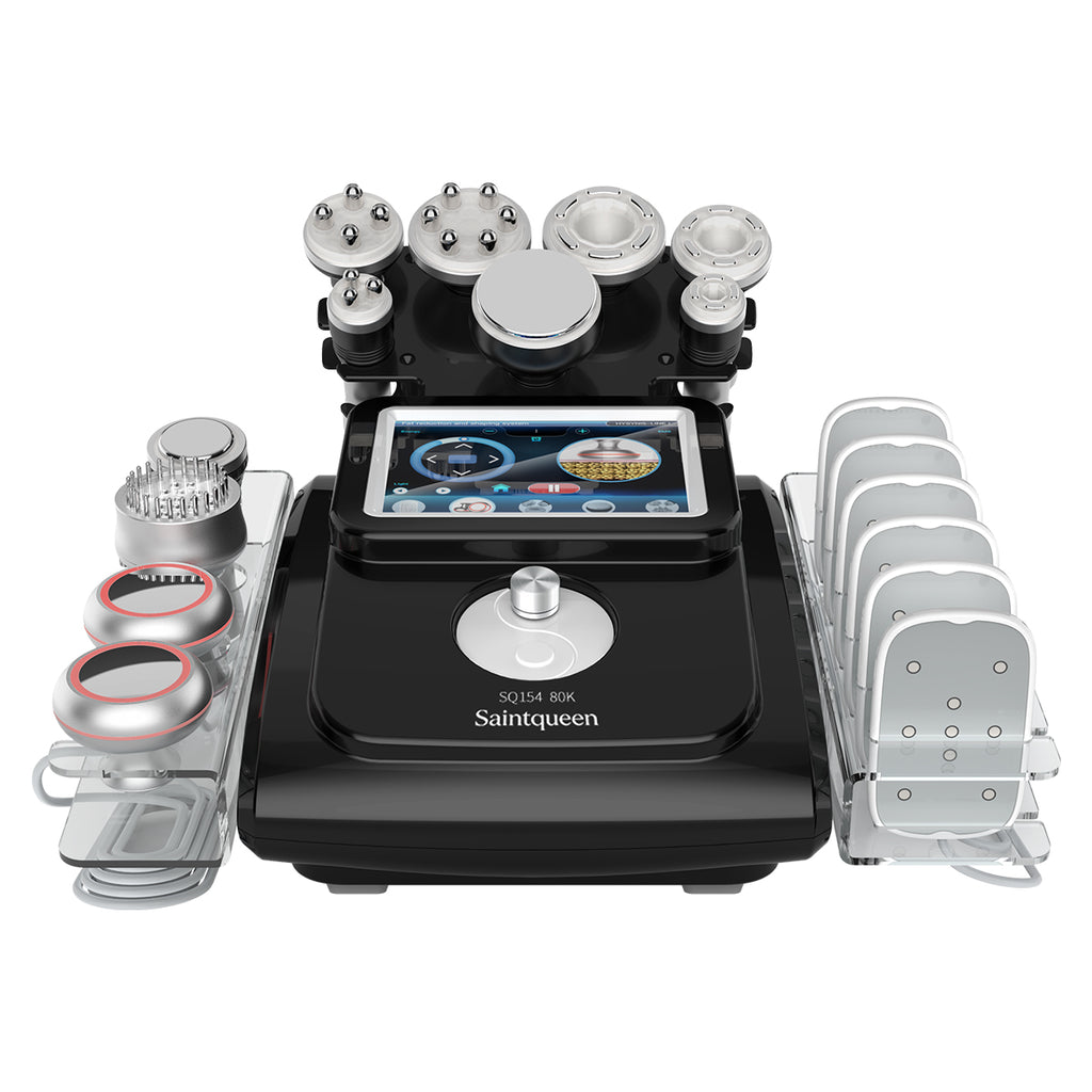 Mesin Kavitasi Ultrasonik 80K & RF SQ154C Max 11-dalam-1 dengan Pad Laser