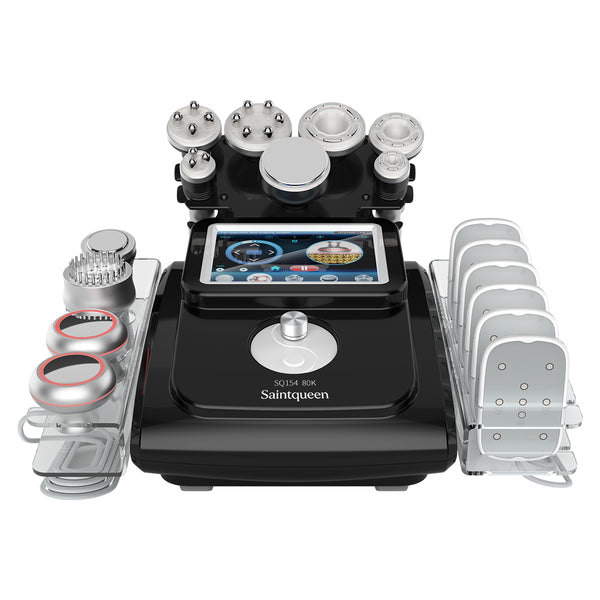 Mesin Kavitasi Ultrasonik 80K & RF SQ154C Max 11-dalam-1 dengan Pad Laser