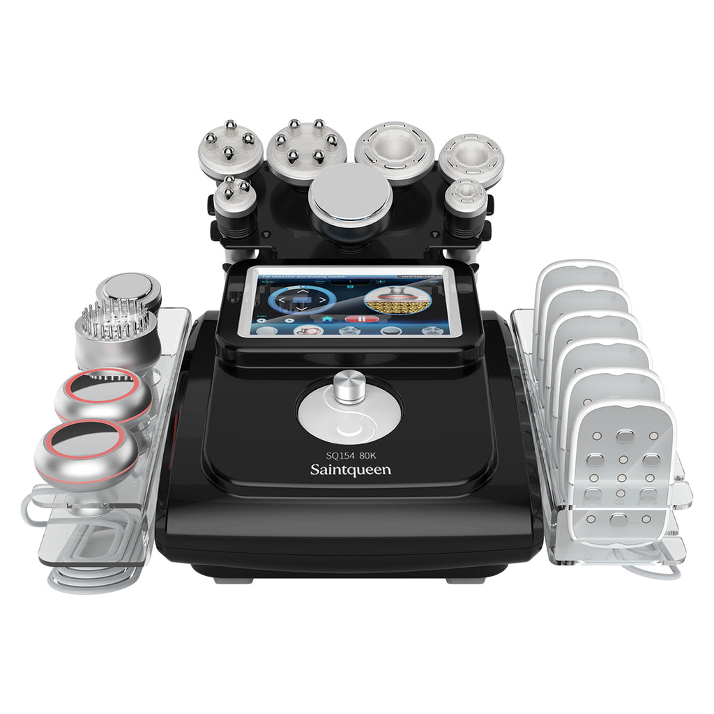 Mesin Kavitasi Ultrasonik 80K & RF SQ154D Max 11-dalam-1 dengan Pad Laser + Mikroarus