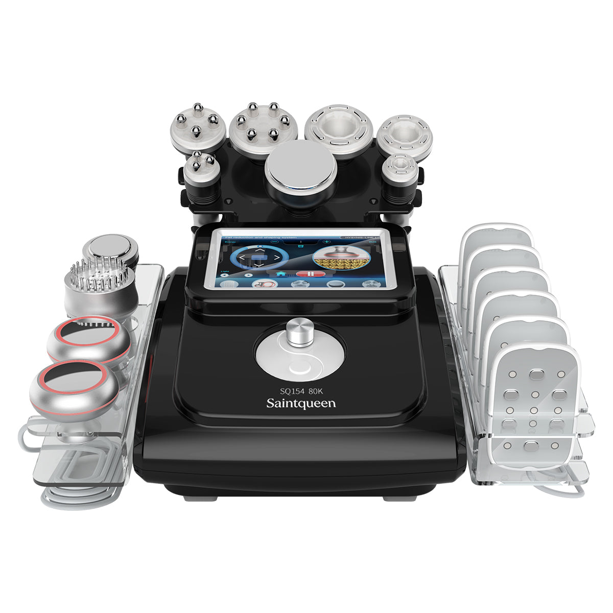 Mesin Kavitasi Ultrasonik 80K & RF SQ154D Max 11-dalam-1 dengan Pad Laser + Mikroarus