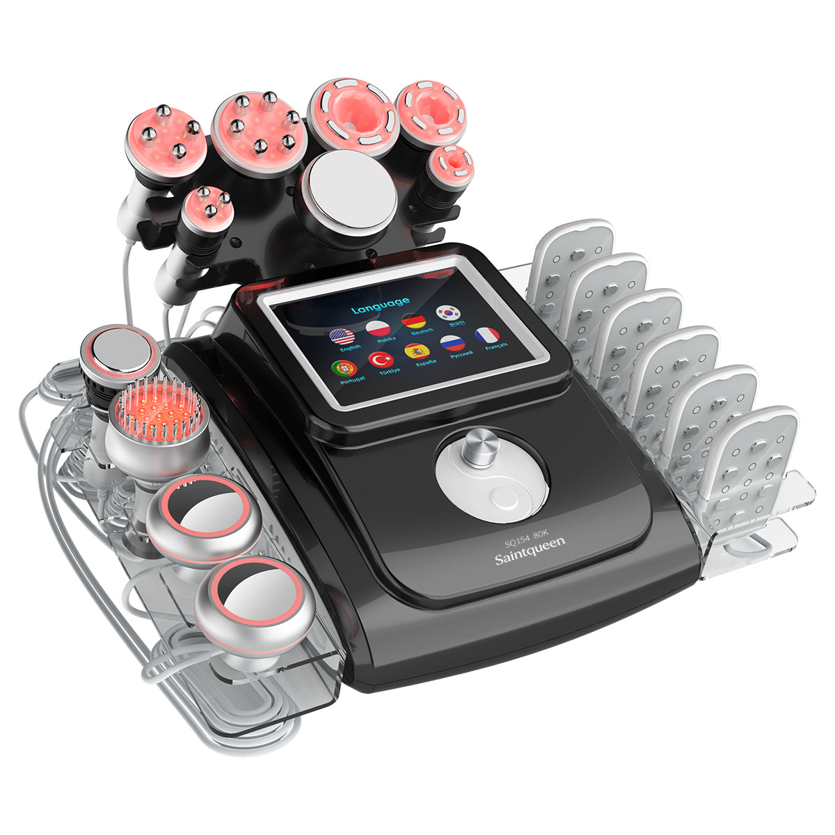 Mesin Kavitasi Ultrasonik 80K & RF SQ154D Max 11-dalam-1 dengan Pad Laser + Mikroarus