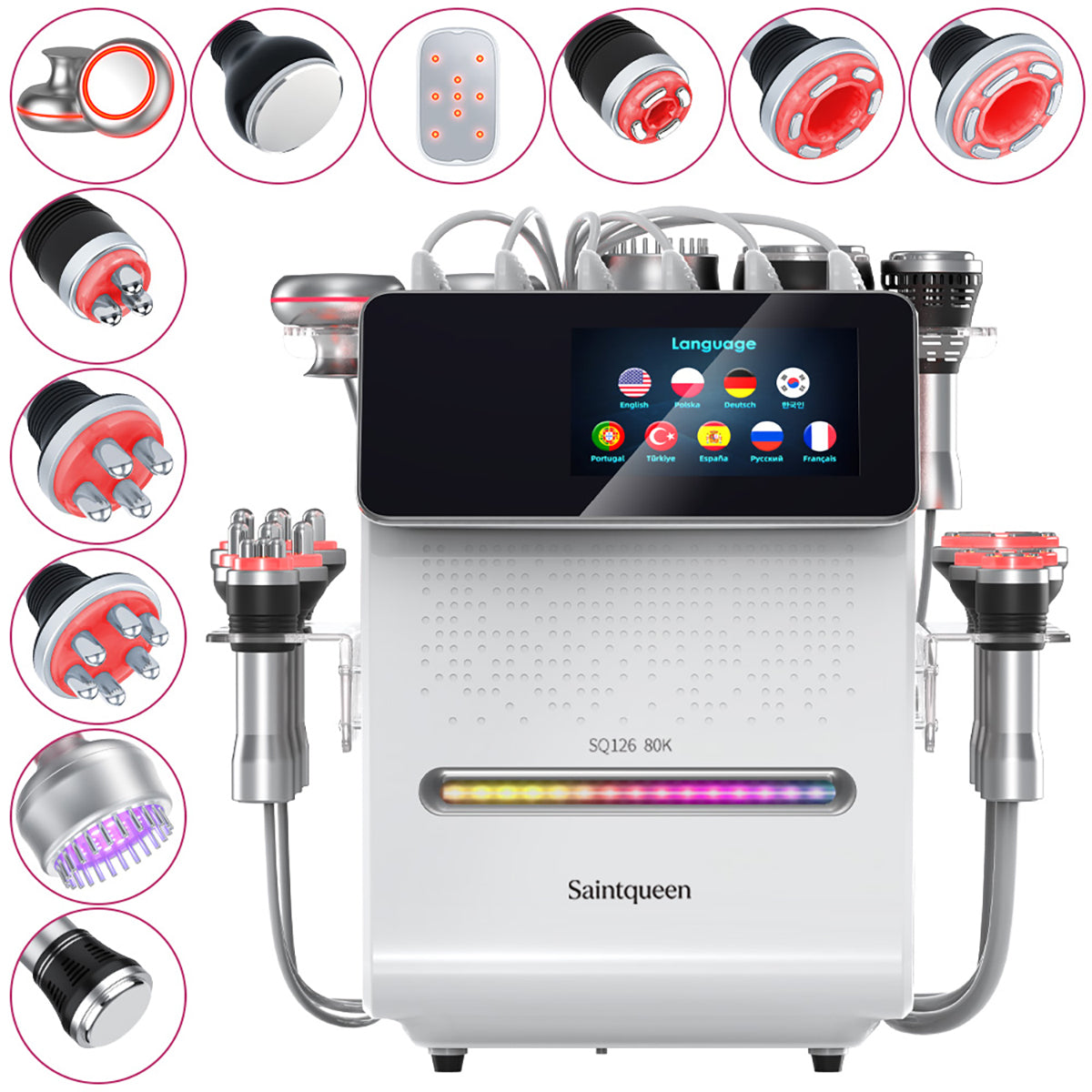 Mesin Kavitasi Ultrasonik 80K & RF SQ126A Max 11-dalam-1 dengan Pad Laser Imej kedua