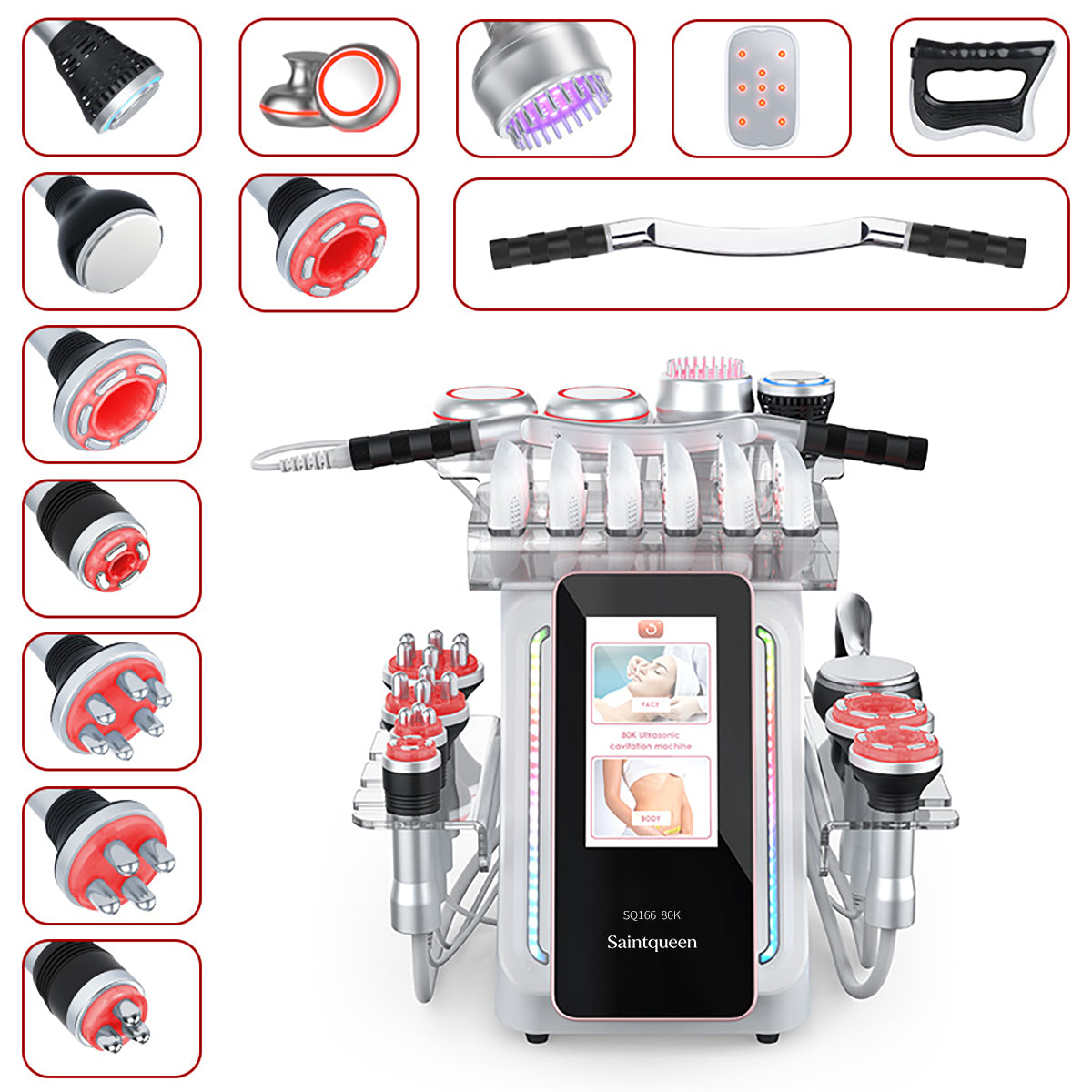 Mesin Kavitasi Ultrasonik 80K & RF SQ166 Ultra 13-dalam-1 dengan Papan Laser Imej utama