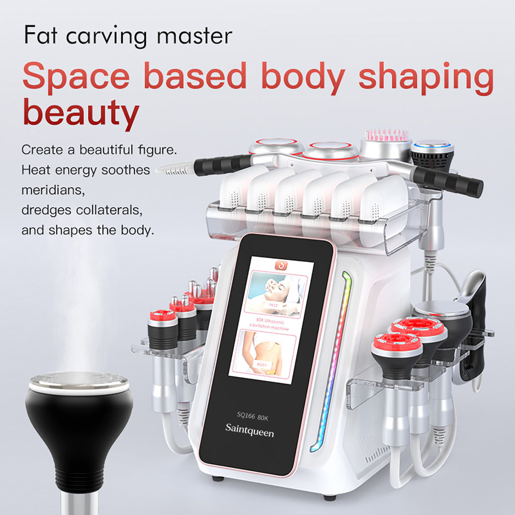 Mesin Kavitasi Ultrasonik 80K & RF SQ166 Ultra 13-dalam-1 dengan Papan Laser