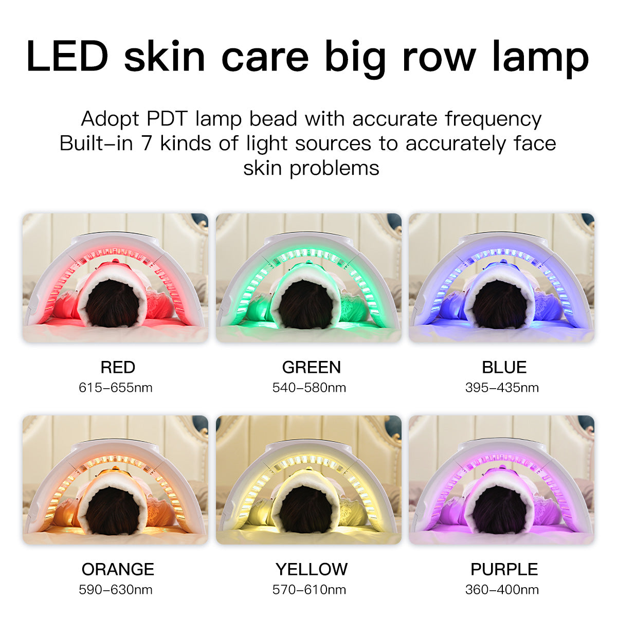 Panel Terapi Cahaya PDT LED Boleh Lipat SQ2 264 LED, 7 Warna untuk Wajah & Badan Imej kedua