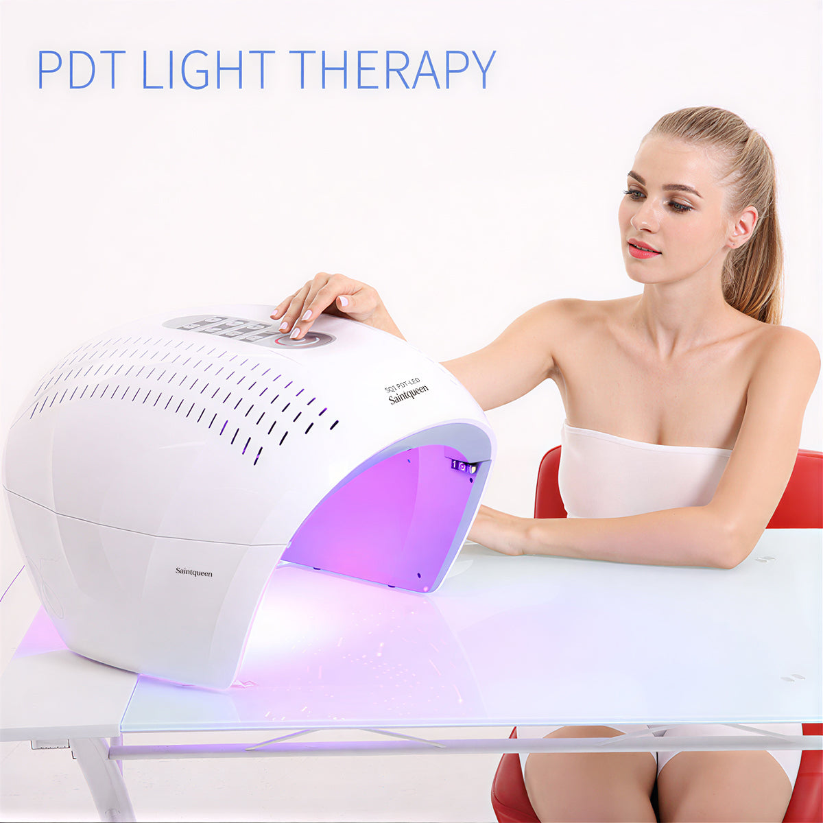 Peranti Terapi Cahaya LED SQ1 292 LED, 4 Mod Merah, Biru & Inframerah Imej kedua