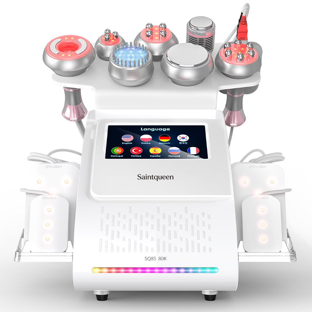 Mesin Kavitasi Ultrasonik 80K & RF SQ85D Plus 9-dalam-1 dengan Pad Laser