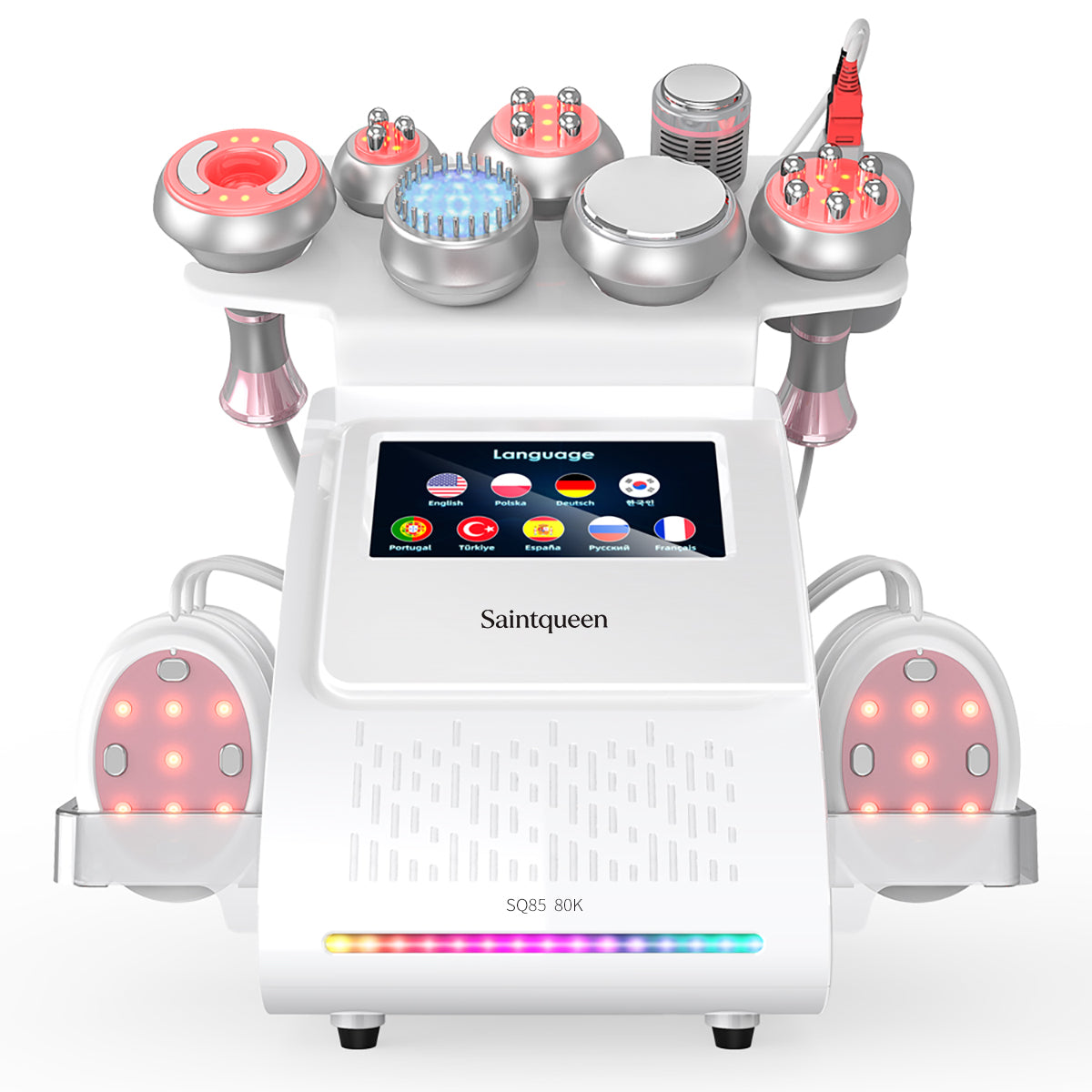 Mesin Kavitasi Ultrasonik 80K & RF SQ85E Plus 9-dalam-1 dengan Pad Laser + Mikroarus
