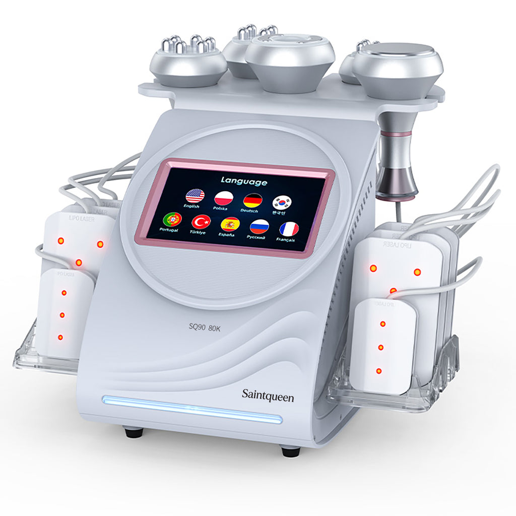 Mesin Kavitasi Ultrasonik 80K & RF SQ90C Pro 6-dalam-1 dengan Pad Laser