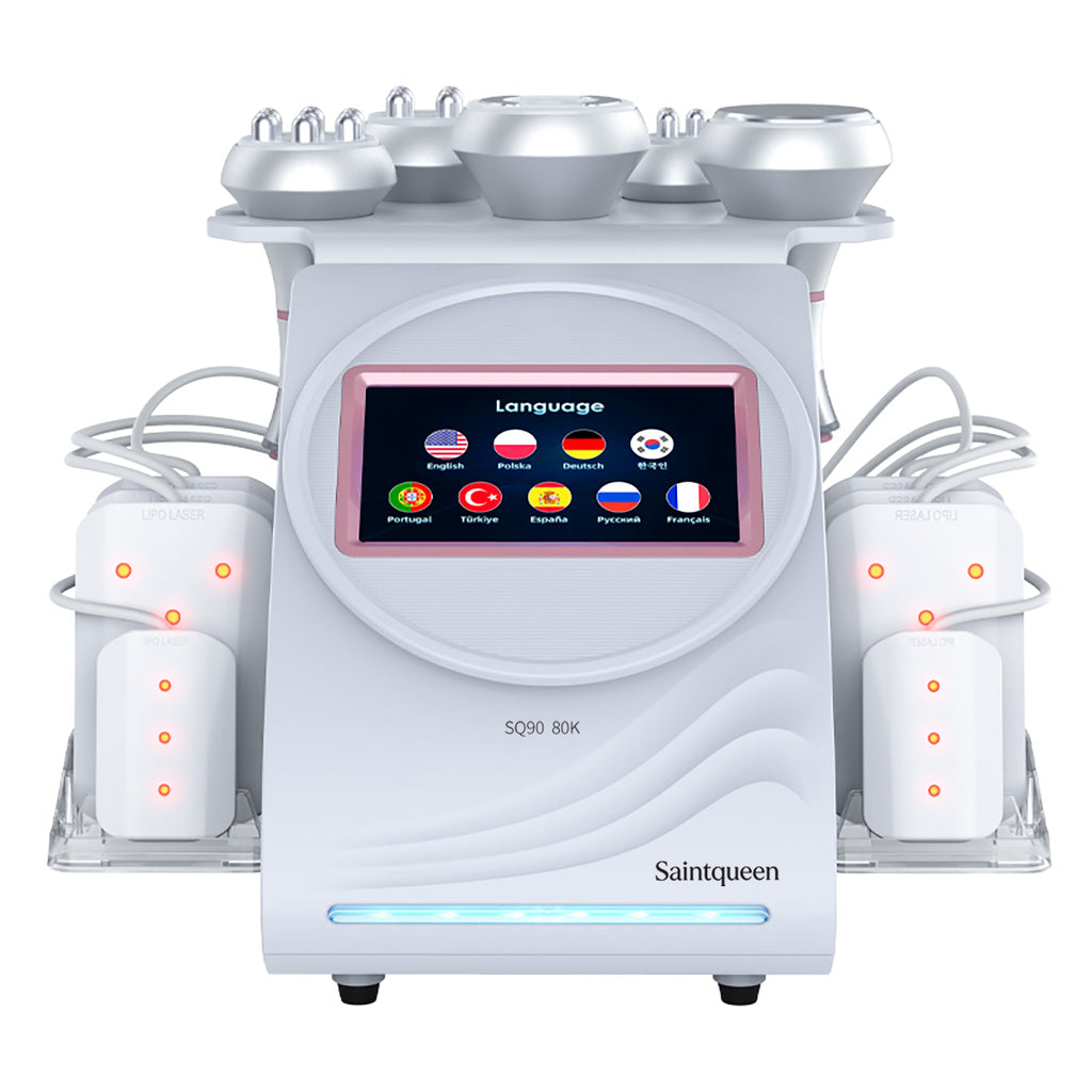 Mesin Kavitasi Ultrasonik 80K & RF SQ90C Pro 6-dalam-1 dengan Pad Laser
