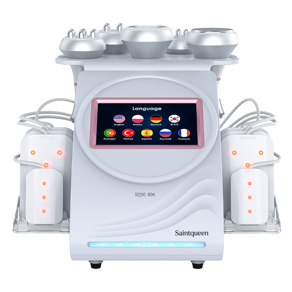 Mesin Kavitasi Ultrasonik 80K & RF SQ90C Pro 6-dalam-1 dengan Pad Laser