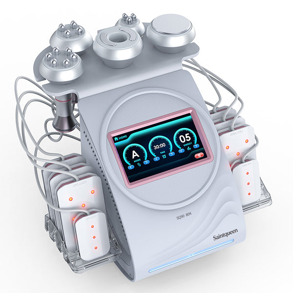Mesin Kavitasi Ultrasonik 80K & RF SQ90C Pro 6-dalam-1 dengan Pad Laser