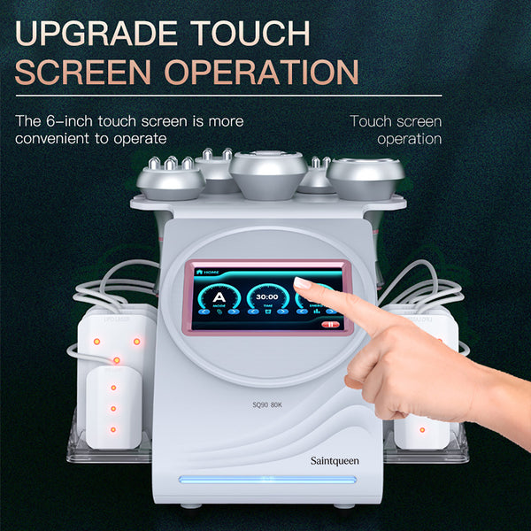 Mesin Kavitasi Ultrasonik 80K & RF SQ90C Pro 6-dalam-1 dengan Pad Laser