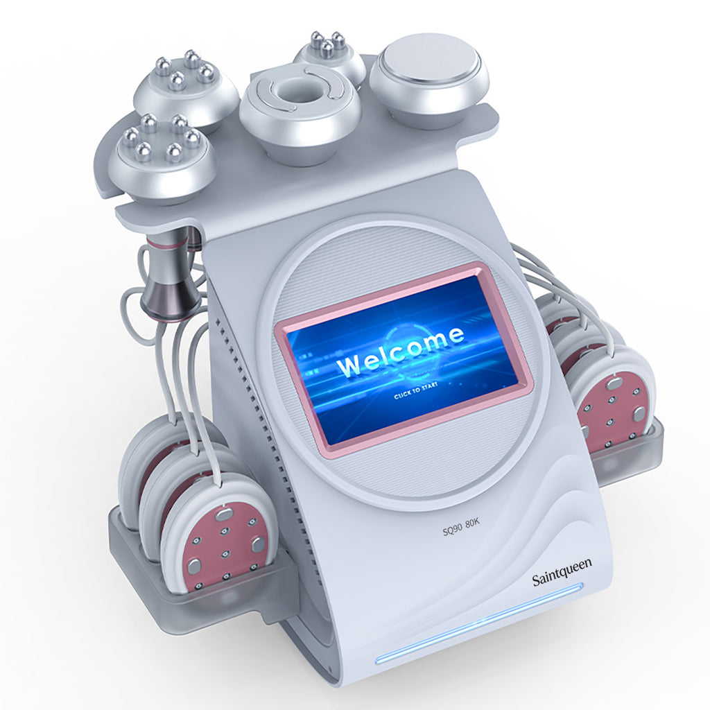 Mesin Kavitasi Ultrasonik 80K & RF SQ90B Pro 6-dalam-1 dengan Pad Laser + Mikroarus