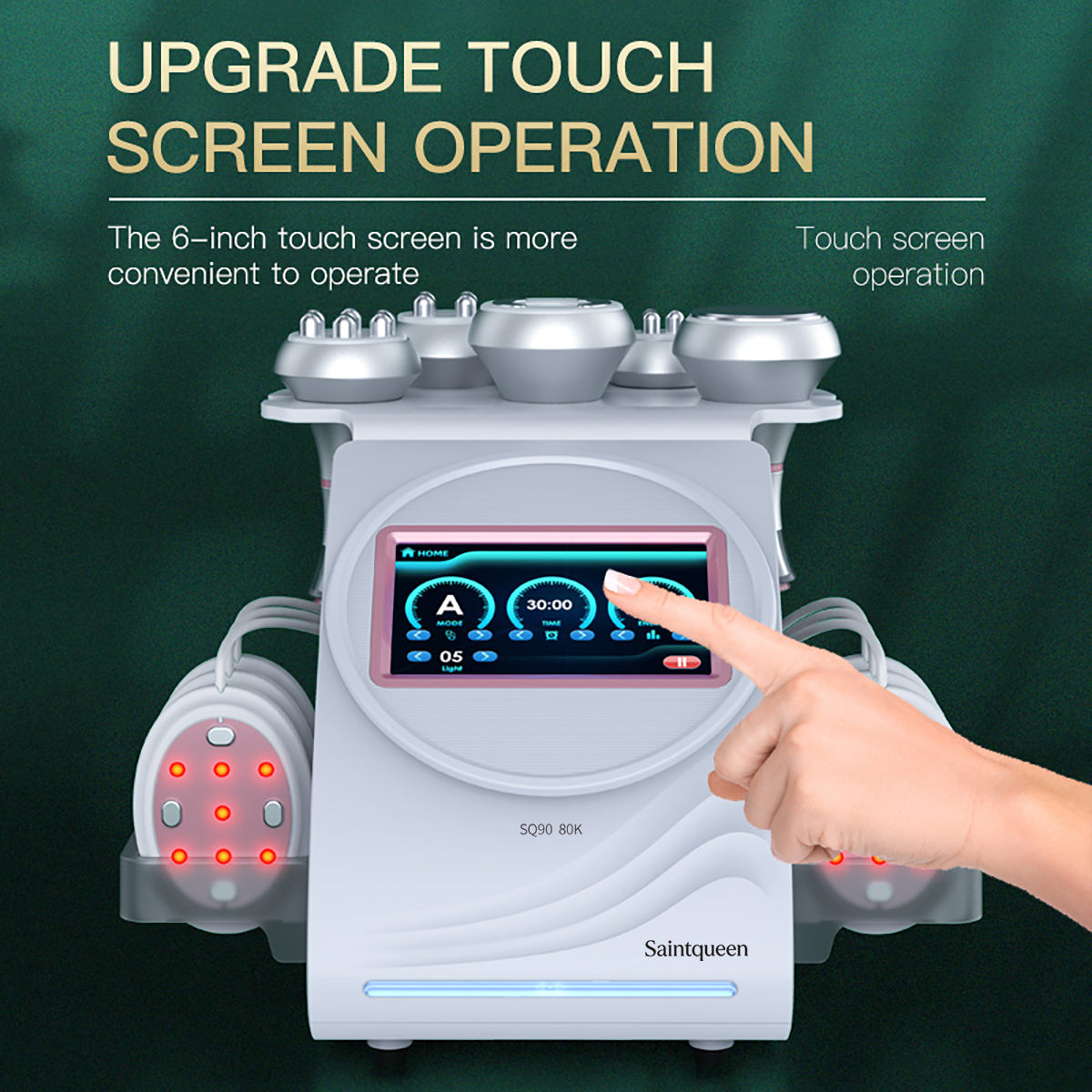 Mesin Kavitasi Ultrasonik 80K & RF SQ90B Pro 6-dalam-1 dengan Pad Laser + Mikroarus