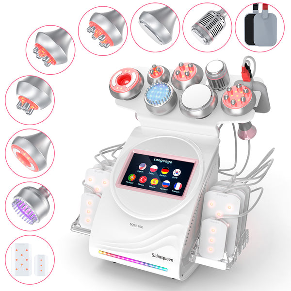 Mesin Kavitasi Ultrasonik 80K & RF SQ90D Plus 9-dalam-1 dengan Pad Laser