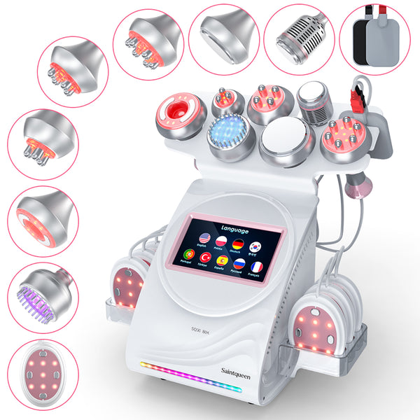 Mesin Kavitasi Ultrasonik 80K & RF SQ90E Plus 9-dalam-1 dengan Pad Laser + Mikroarus