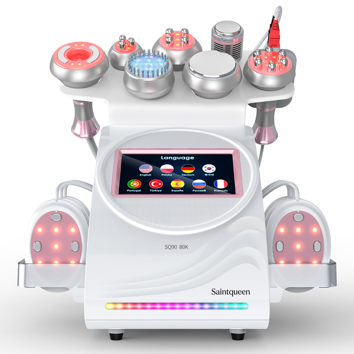 Mesin Kavitasi Ultrasonik 80K & RF SQ90E Plus 9-dalam-1 dengan Pad Laser + Mikroarus