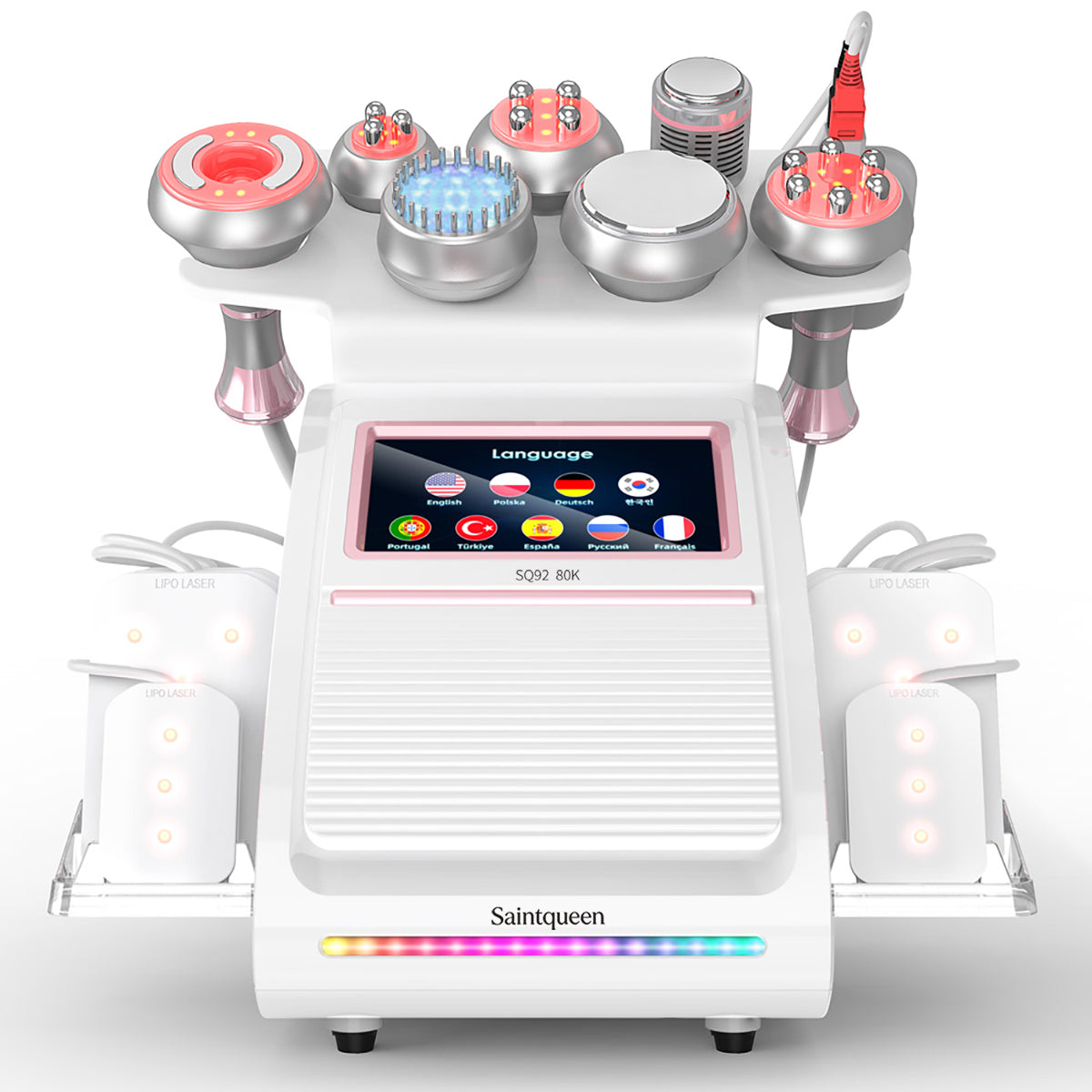 Mesin Kavitasi Ultrasonik 80K & RF SQ92D Plus 9-dalam-1 dengan Pad Laser