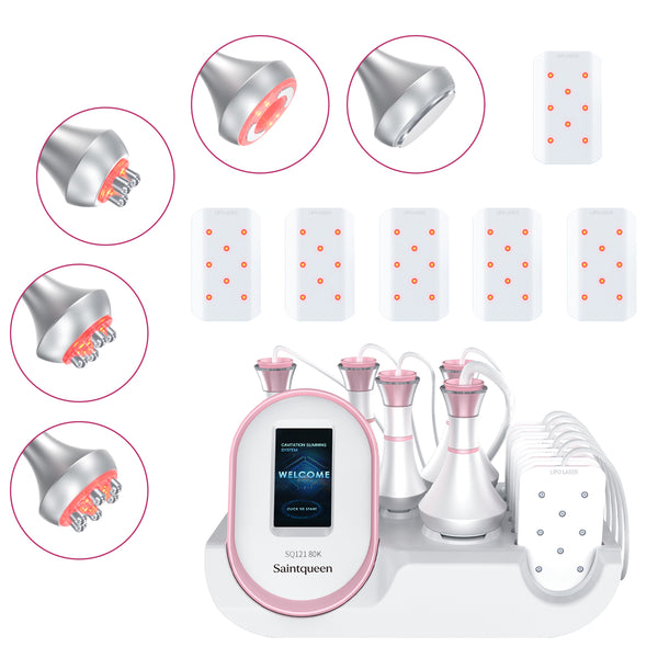 Mesin Kavitasi 80K, RF, Vakum RF & Pad Laser SQ121A Pro 6-dalam-1