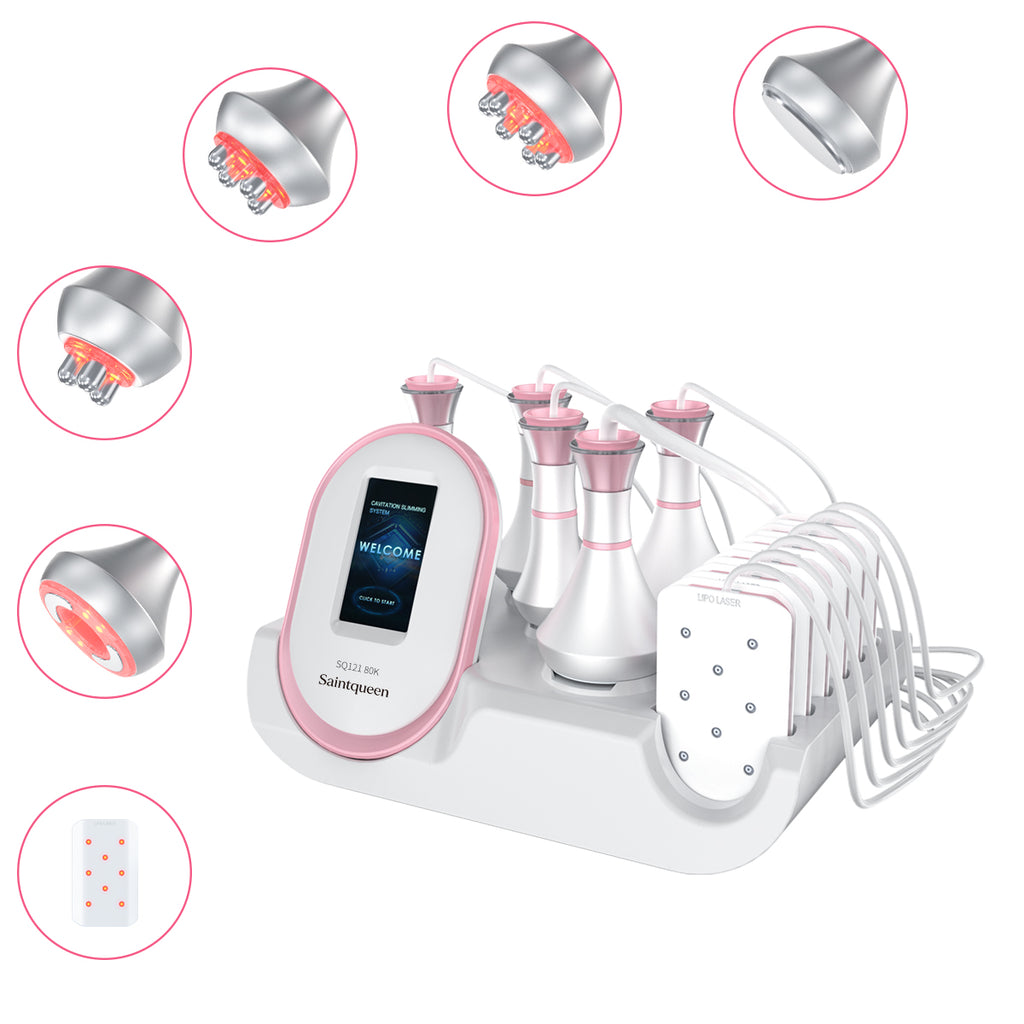 Mesin Kavitasi 80K, RF, Vakum RF & Pad Laser SQ121A Pro 6-dalam-1