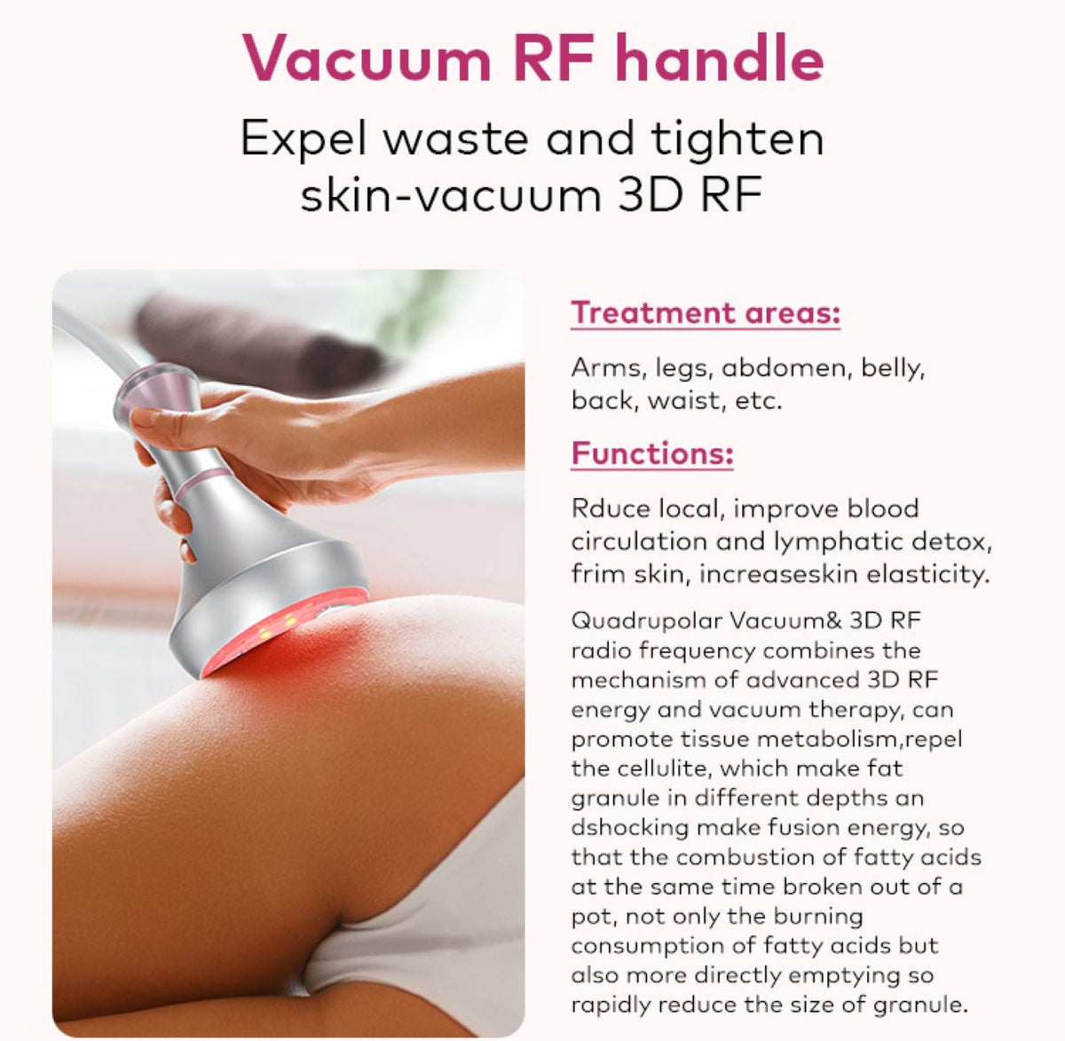 Mesin Kavitasi 80K, RF, Vakum RF & Pad Laser SQ121A Pro 6-dalam-1