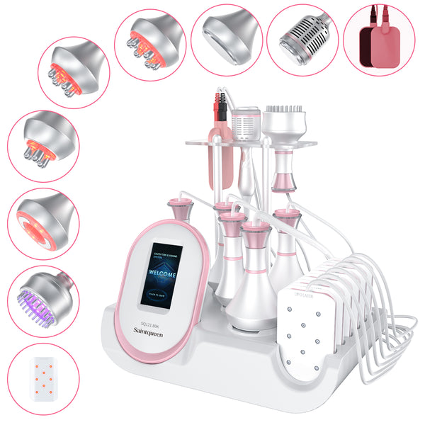 Mesin Kavitasi 80K, RF, Vakum, Lipo Laser, EMS, BIO, LED & Penyejukan SQ121C Plus 9-dalam-1