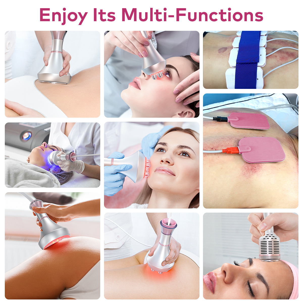 Mesin Kavitasi 80K, RF, Vakum, Lipo Laser, EMS, BIO, LED & Penyejukan SQ121C Plus 9-dalam-1