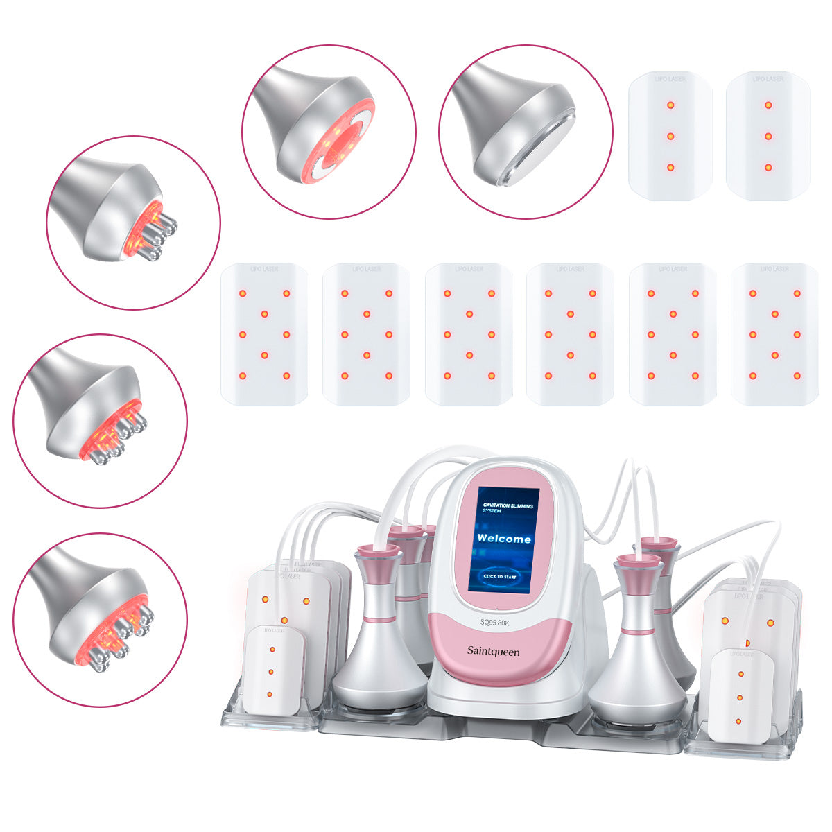 Mesin Kavitasi 80K, RF, Vakum & Lipo Laser SQ95C Pro 6-dalam-1 Imej utama