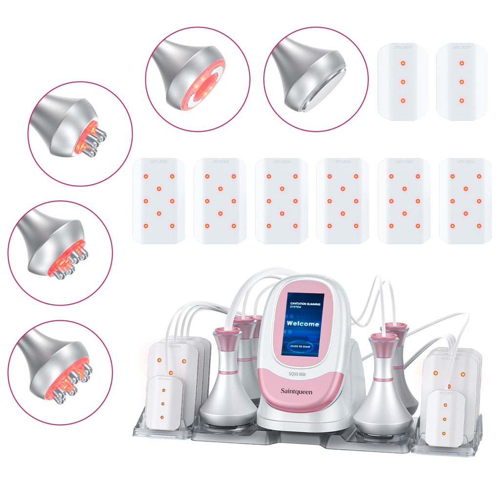 Mesin Kavitasi 80K, RF, Vakum & Lipo Laser SQ95C Pro 6-dalam-1