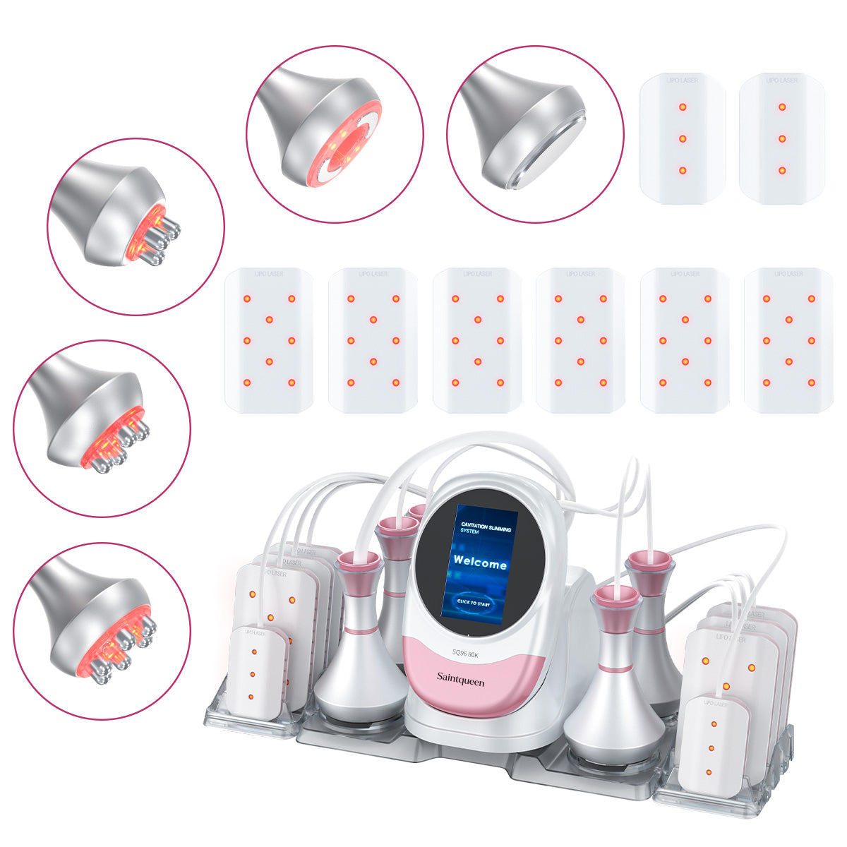 Mesin Kavitasi 80K SQ96 Pro 6-dalam-1 dengan Pad Laser