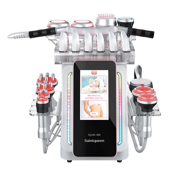 Mesin Kavitasi Ultrasonik 80K & RF SQ166 Ultra 13-dalam-1 dengan Pad Laser + Mikroarus