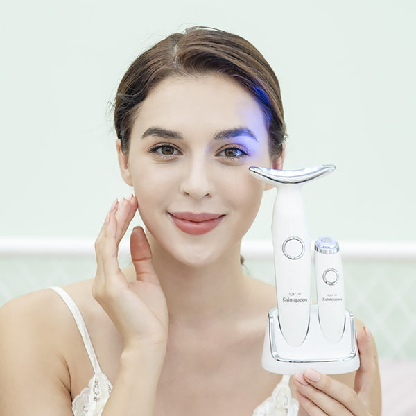 Set Peranti Kecantikan RF Leher & Mata SQ42 dengan Cahaya LED