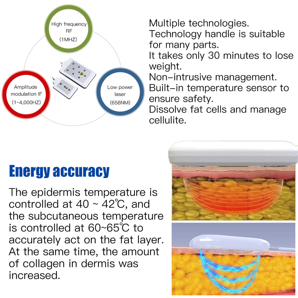 Mesin Kavitasi Ultrasonik 40K & RF SQ48 Plus 9-dalam-1 dengan Pad Laser