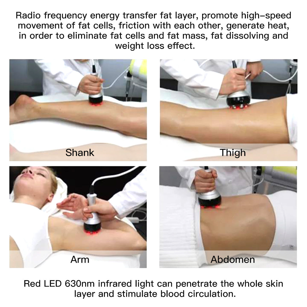 Mesin Kavitasi Ultrasonik 40K & RF SQ48 Plus 9-dalam-1 dengan Pad Laser